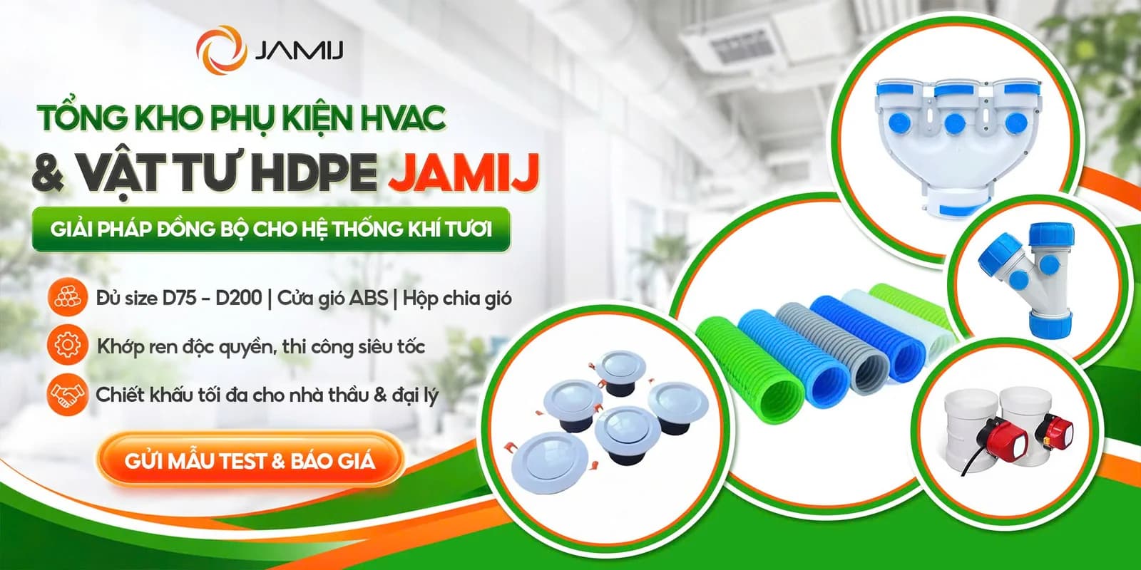 Tổng kho phụ kiện HVAC và vật tư HDPE JAMIJ
